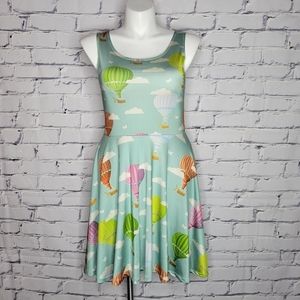 Colorful Hot Air Balloon Print Dress